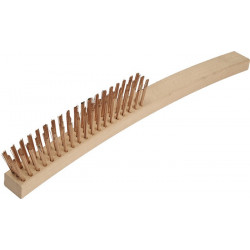 Brosse métallique longueur 350 mm 0,3 mm fil de bronze à l’étain 3 rangées sans étincelles ENDRES TOOLS
