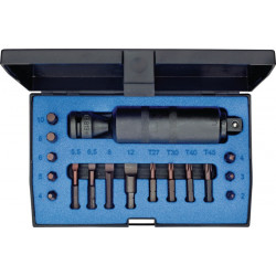 Jeu de desserrage de vis K 1900-018 18 pièces 1/2 po. dans coffret en plastique GEDORE