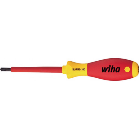 Tournevis 327 taille SL/PH 2 longueur des lames 100 mm VDE isolé WIHA