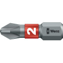 Embout 851/1 BTZ 1/4 po. PH 2 longueur 25 mm BiTorsion dur tenace WERA (Par 10)