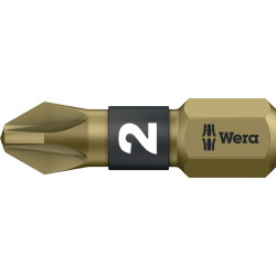 Embout 855/1 BTH 1/4 po. PZD 1 longueur 25 mm BiTorsion extra-dur WERA (Par 10)