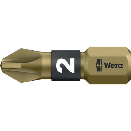Embout 855/1 BTH 1/4 po. PZD 2 longueur 25 mm BiTorsion extra-dur WERA (Par 10)