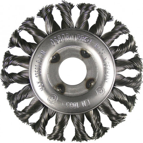 Brosse plate D. 125 mm épaisseur de fil 0,35 mm acier 13 mm 12500 min-¹ OSBORN