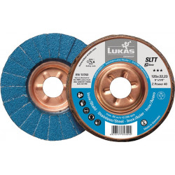 Disque à lamelles SLTT Z Power D. 125 mm granulation 60 plat INOX corindon zirco (Par 10)