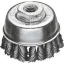 Brosse boisseau D. 65 mm M14 épaisseur de fil 0,5 mm acier 12500 min-¹ LESSMANN