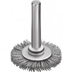 Brosse plate D. 30 mm tige 6 mm SiC poils de ponç. granulation 320 6 mm 18000 mi