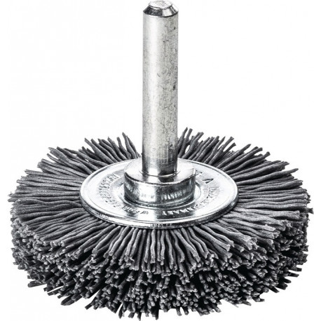 Brosse plate D. 50 mm tige 6 mm SiC poils de ponç. granulation 120 10 mm 15000 m