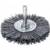 Brosse plate D. 70 mm tige 6 mm SiC poils de ponç. granulation 120 12 mm 15000 m