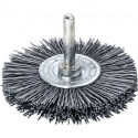 Brosse plate D. 70 mm tige 6 mm SiC poils de ponç. granulation 320 12 mm 15000 m