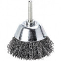 Brosse boisseau D. 50 mm tige 6 mm épaisseur fil 0,3 mm acier 10500 min-¹ LESSMANN