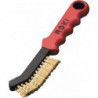 Brosse métallique ROKI longueur 225 mm 025 mm laiton 2 rangées LESSMANN