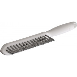 Brosse pour soudures d'angle longueur 290 mm 0,35 mm fil d’acier VA ondulé 3 rangées LESSMANN