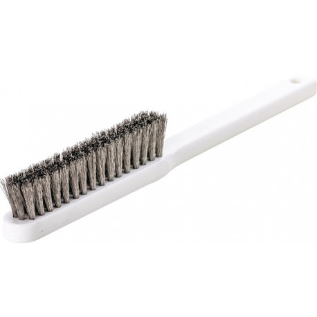 Brosse fine longueur 225 mm 0,15 mm fil d’acier VA ondulé 4 rangées LESSMANN