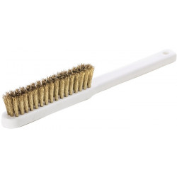 Brosse fine longueur 225 mm 015 mm fil de laiton ondulé 4 rangées LESSMANN