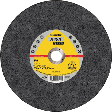 Disque à tronçonner A 46 N Supra D115x2,5 mm contre-coudé aluminium perçage 22,23 mm KLINGSPOR (Par 25)