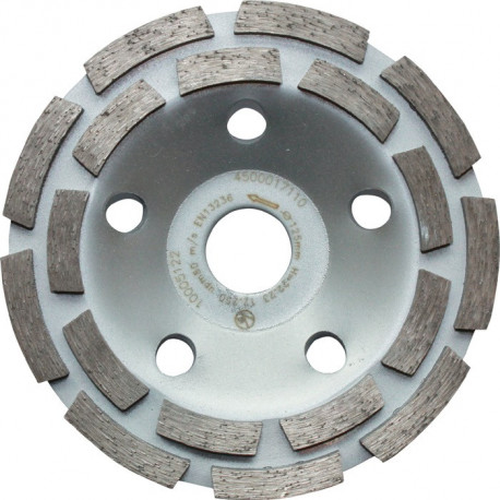 Meule boisseau diamant 180 mm pour béton et granit 22,23 mm deux rangées