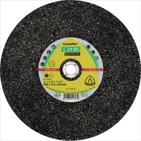 Disque à tronçonner C 24 RA Special D350x4 mm droit perçage 254 mm KLINGSPOR (Par 10)
