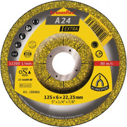 Meule à ébarber A 24 Extra D230xS6 mm contre-coudé acier perçage 22,23 mm KLINGS (Par 10)