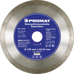 Disque à tronçonner diamant D. 125 mm perçage 22,23 mm Carrelages 7 mm