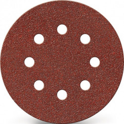 Disque abrasif adhésif GLS 4 115mm K.120 pour bois/métal Corindon Nb de trous : 8 (Par 25)