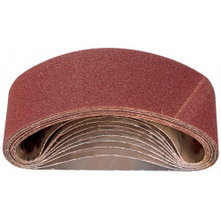 Bande abrasive L. 533 mm l. 75 mm granulation 80 pour bois/métal corindon (Par 10)