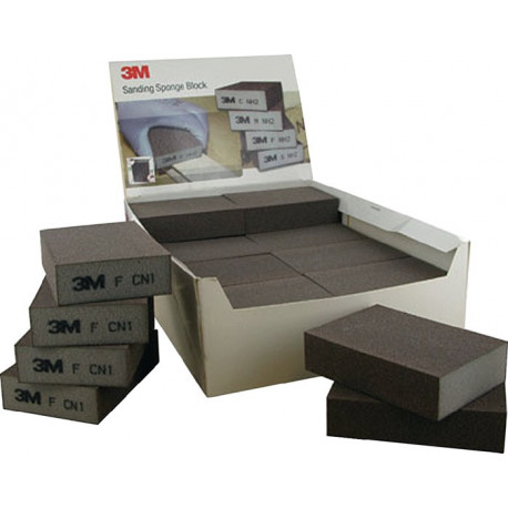 Éponge abrasive HI-FL L100xl68 mm moyen dur/revêtu des quatre côtés 3M (Par 24)