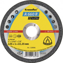 Disque à tronçonner A 660 R Supra D115x1 mm droit INOX perçage 22,23 mm KLINGSPOR (Par 25)