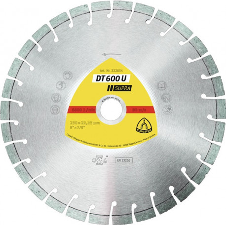 Disque à tronçonner diamant DT 600 U Supra D. 350 mm perçage 20 mm 10 mm 24 mm K