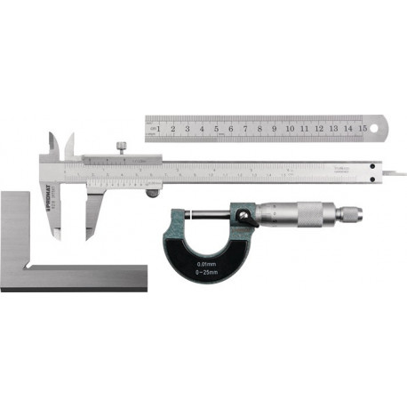Jeu d'instruments de mesure 4 pièces PROMAT
