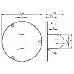 Dos des œillet pour D. de bague extérieure 58 mm adapté à horloges de mesure KÄF
