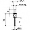 Palpeur D. 15 mm longueur 50 mm tige M25 acier adapté à horloges de mesure KÄF