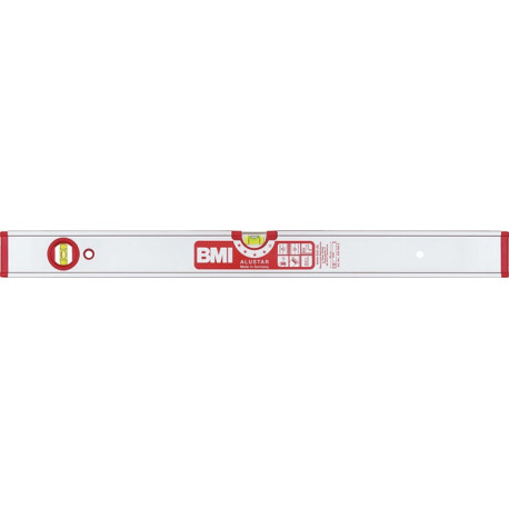 Niveau à bulles ALUSTAR 120 cm aluminium argent ± 05 mm/m BMI