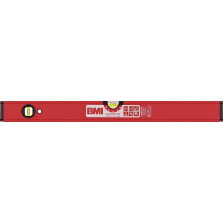 Niveau à bulles SUPERSTAR 120 cm aluminium rouge ± 05 mm/m avec aimant BMI