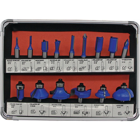 Cassette de fraisage supér. en carbure 973CT15A 15 pièces D. de la tige 8 mm HM FISCH-TOOLS