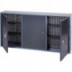 Armoire à outils H600xl1200xP190 mm martelé argent anthracite 3 parois arrière perforées, 3 portes