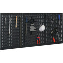 Panneau perforé longueur totale 1200 x hauteur 600 mm l.400xH600 mm avec 12 crochets standard