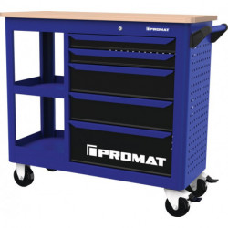 Établi roulant TREND L extérieure1134xP499xH1039 mm nombre de tiroirs 5 35 kg 400 kg PROMAT