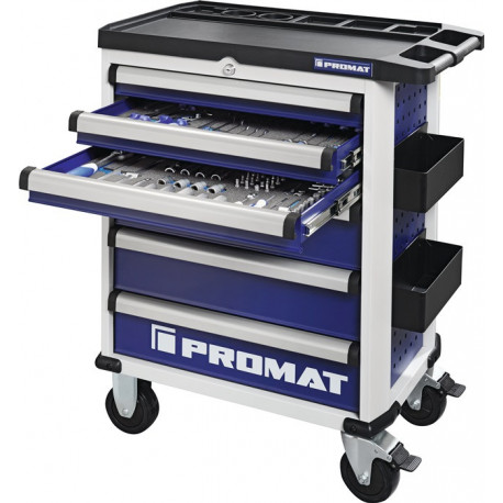 Servante d’atelier l.775xP470xH1000 mm 6 tiroirs 96 pièces PROMAT