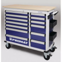 Établi roulant PLUS L extérieure1150xP500xH1015 mm nombre de tiroirs 13 30 kg 500 kg PROMAT