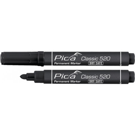Marqueur permanent classique noir graduation 1-4 mm pointe ronde PICA (Par 10)