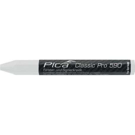 Craie de marquage Classic PRO 590 blanc av.emballage papier Pica Classic PRO 590 12 pièces/boîte PICA