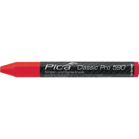 Craie de marquage Classic PRO 590 rouge av.emballage papier 12 pièces/boîte PICA