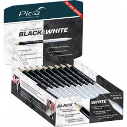 Marqueur Classic FOR ALL Black&White longueur 24 cm 2B taillé des deux côtés PICA (Par 50)