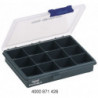 Mallette de rangement l.175xP143xH32 mm 12 compartiments transparent bleu foncé