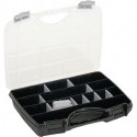 Mallette de rangement l.312xP238xH51 mm maxi. 25 comp. 21 cloisons sép. libres transparent noir RAACO