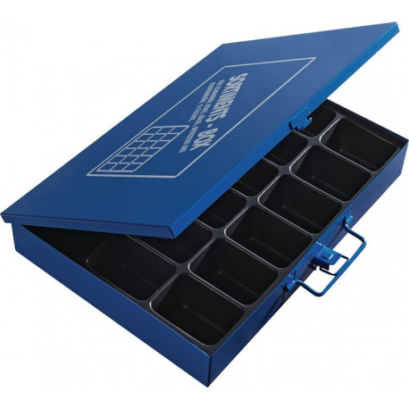 Mallette de rangement l.330xP240xH50 mm 18 comp. sans porte-étiquette bleu