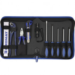 Sacoche à outils int.-lxPxH mm 11 pièces polyester 500D noir/bleu