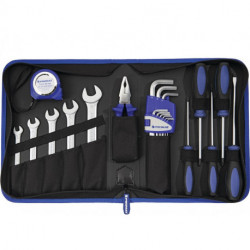 Sacoche à outils int.-lxPxH mm 22 pièces polyester 500D noir/bleu