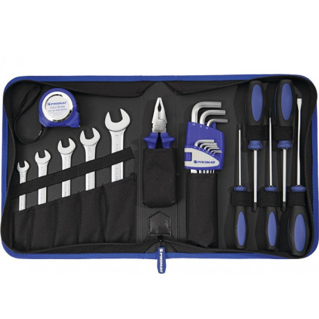 Sacoche à outils int.-lxPxH mm 22 pièces polyester 500D noir/bleu