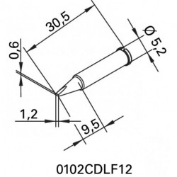 Panne série 102 en forme de burin largeur 1,2 mm 0102 CDLF12/SB ERSA